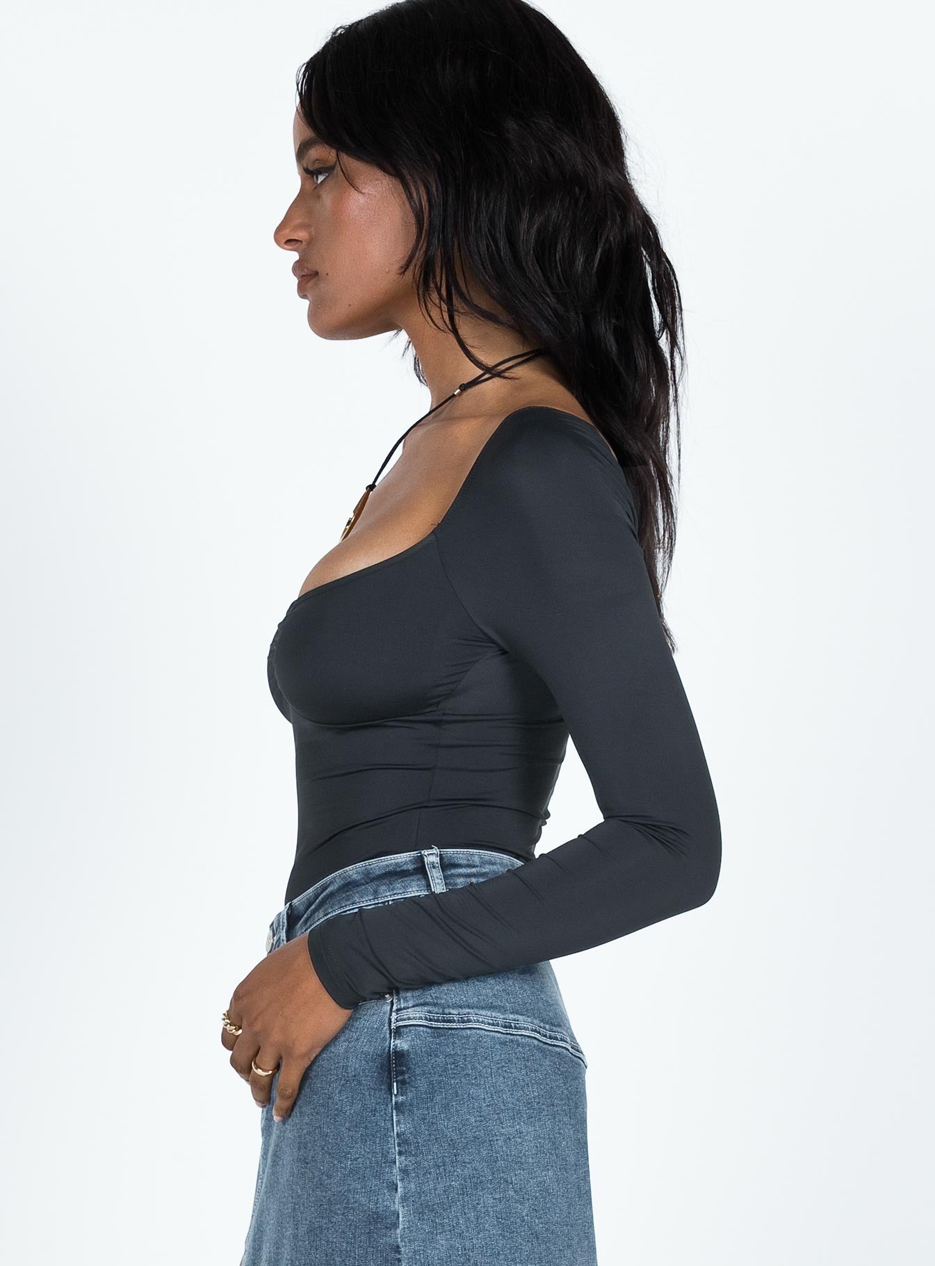 Calissa Long Sleeve Bodysuit Black