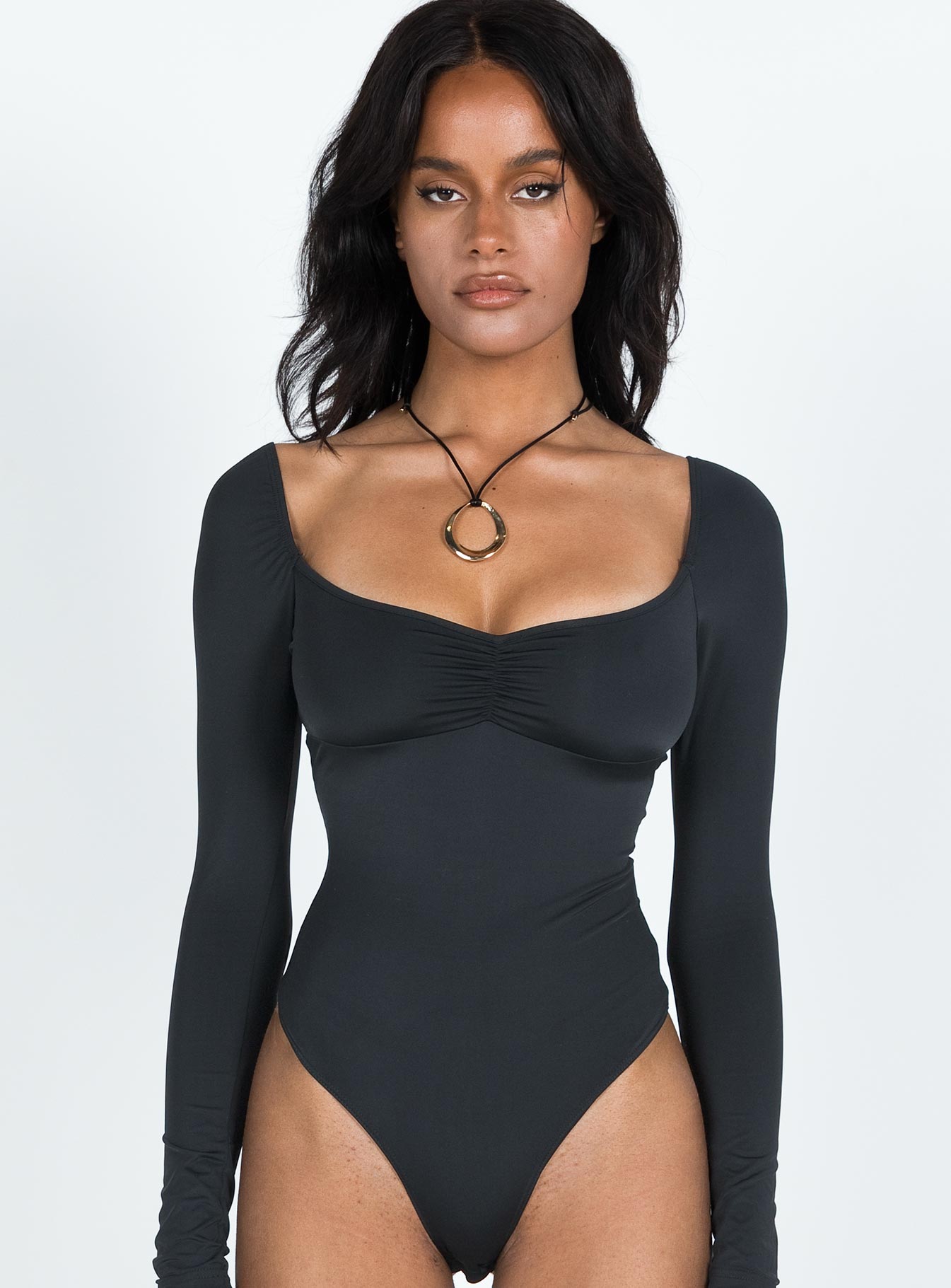 Calissa Long Sleeve Bodysuit Black