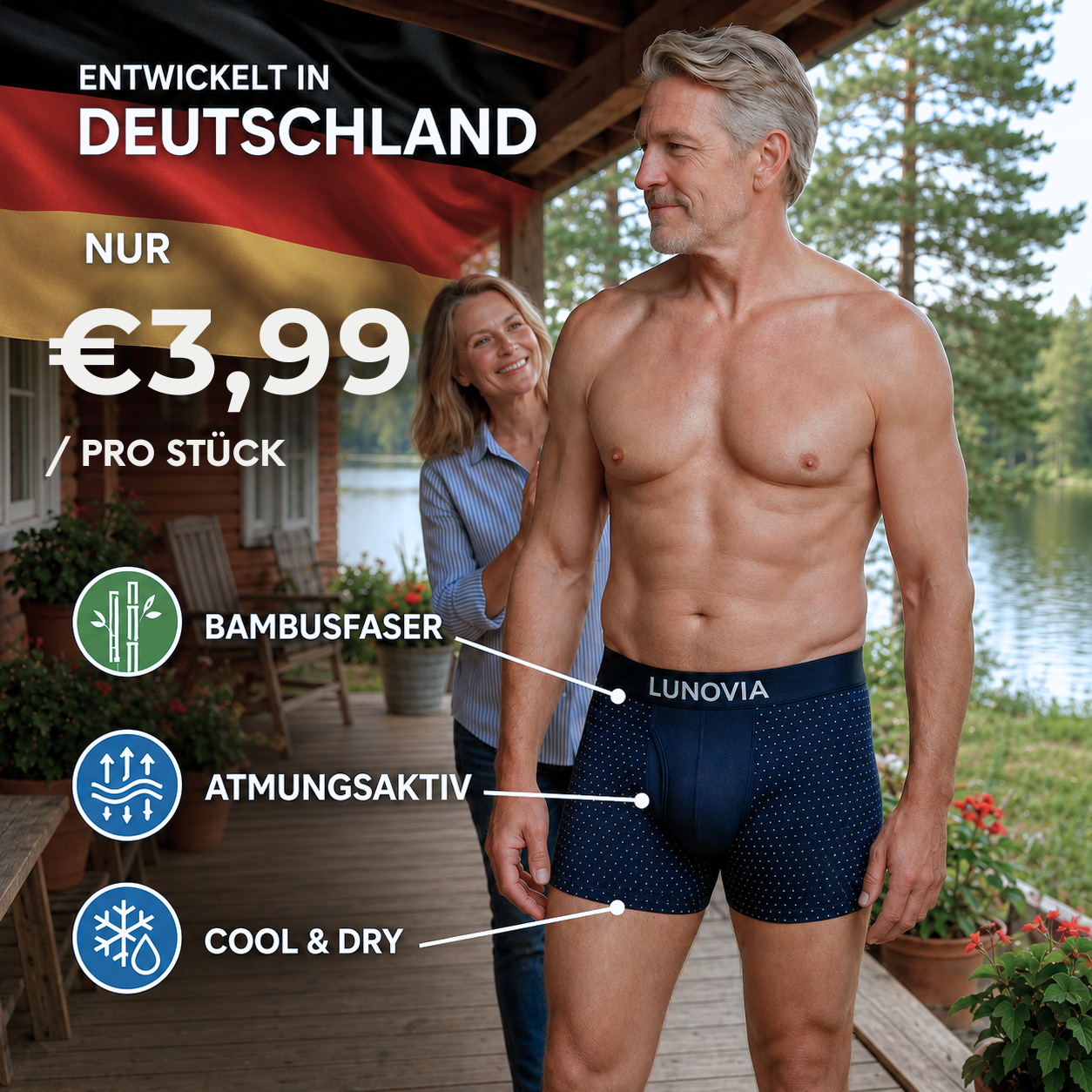 LUNOVIA® Bambus-Boxershorts | 5er-Pack + 5 zusätzliche Boxershorts GRATIS