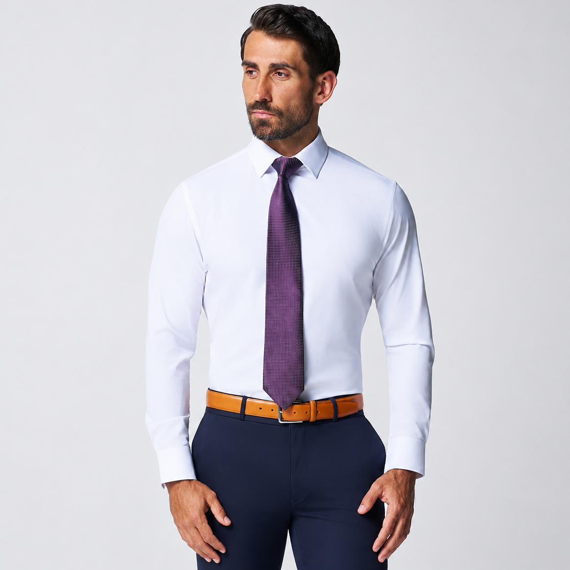 Knitterfreies Hemd mit Slim Fit