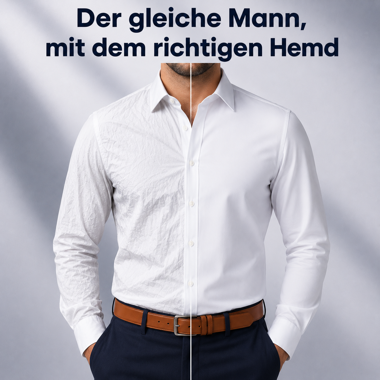 Knitterfreies Hemd mit Slim Fit
