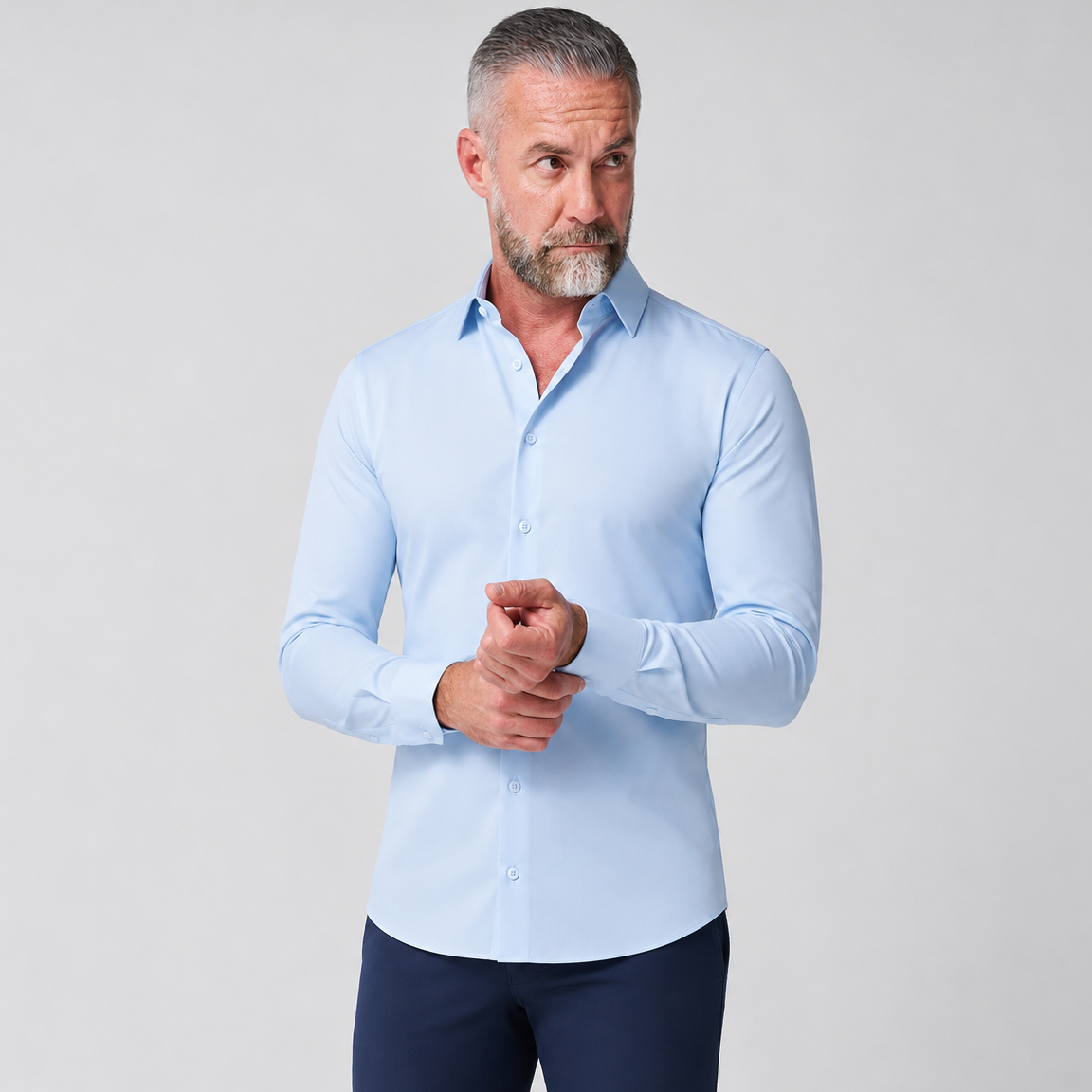 Knitterfreies Hemd mit Slim Fit